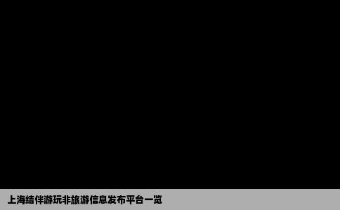 上海结伴游玩非旅游信息发布平台一览