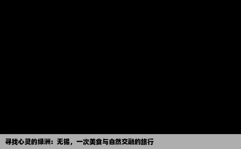 寻找心灵的绿洲：无锡，一次美食与自然交融的旅行